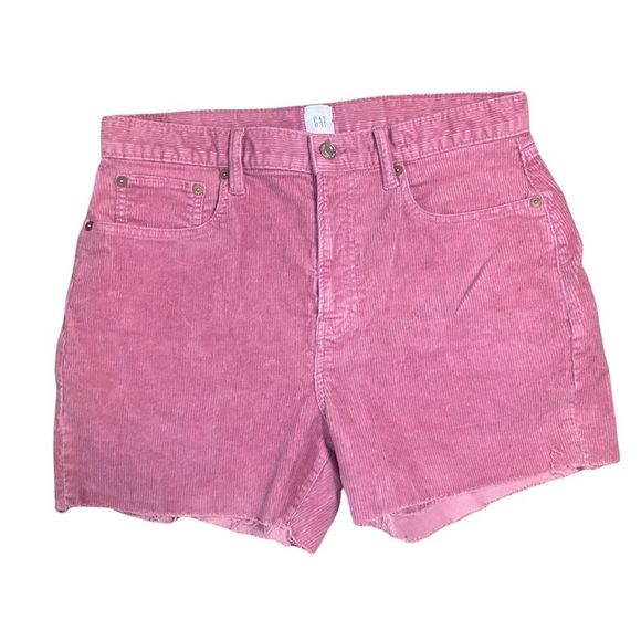 GAP Cut-Off Corduroy Shorts Stretch Pink size 29